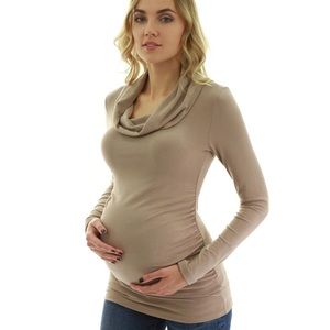 Green cowl neck PattyBoutique maternity top